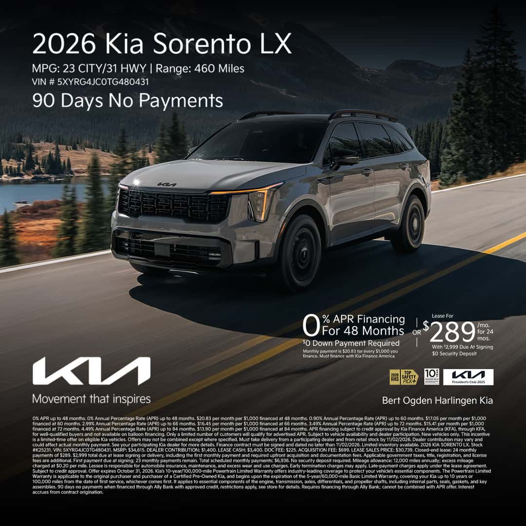 New Kia Specials | Financing Specials Near Brownsville, TX