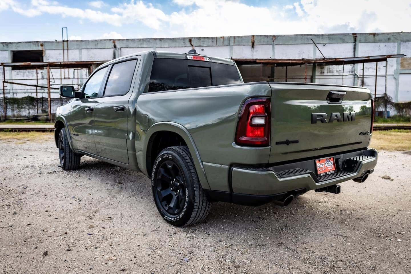 truck bed of green ram