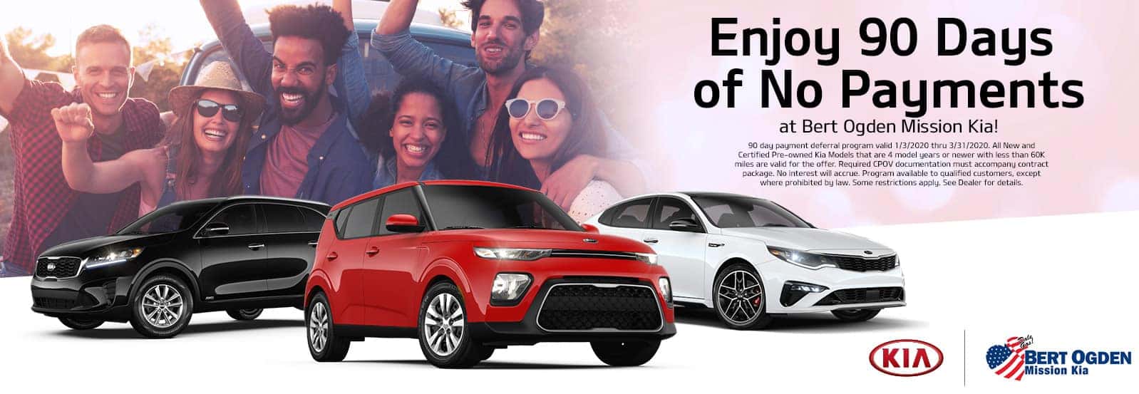 No Payments For 90 Days Bert Ogden Mission Kia Mission, TX