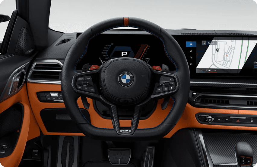 M leather steering wheel