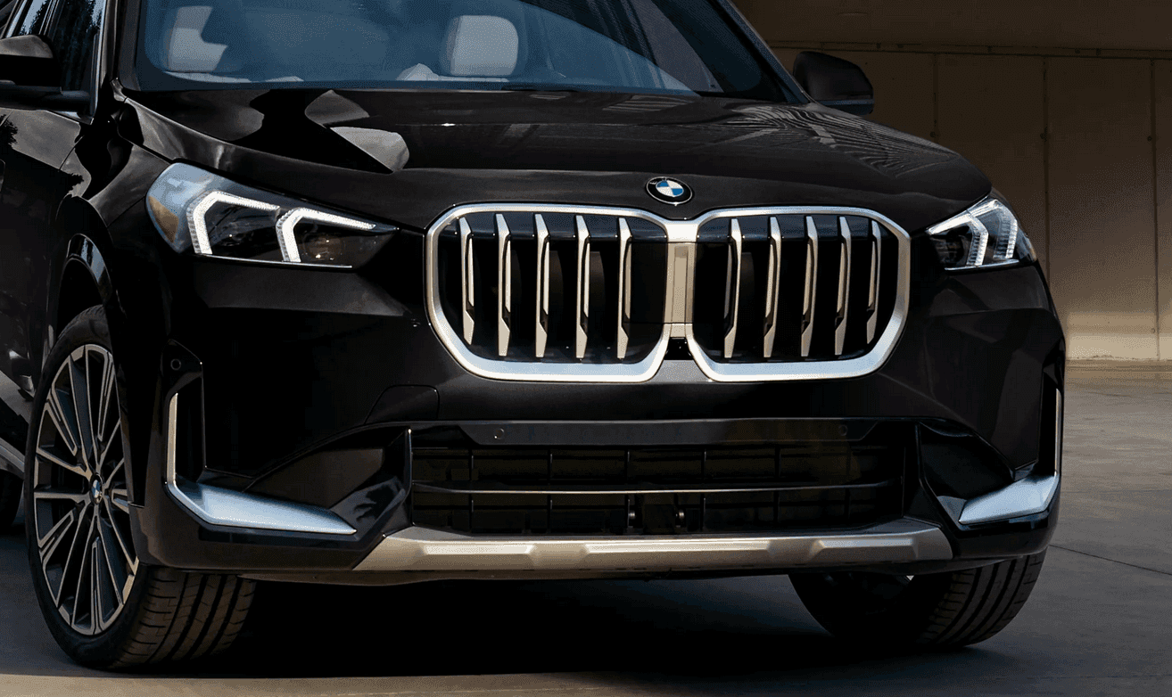 Front view of a black 2026 BMW X1