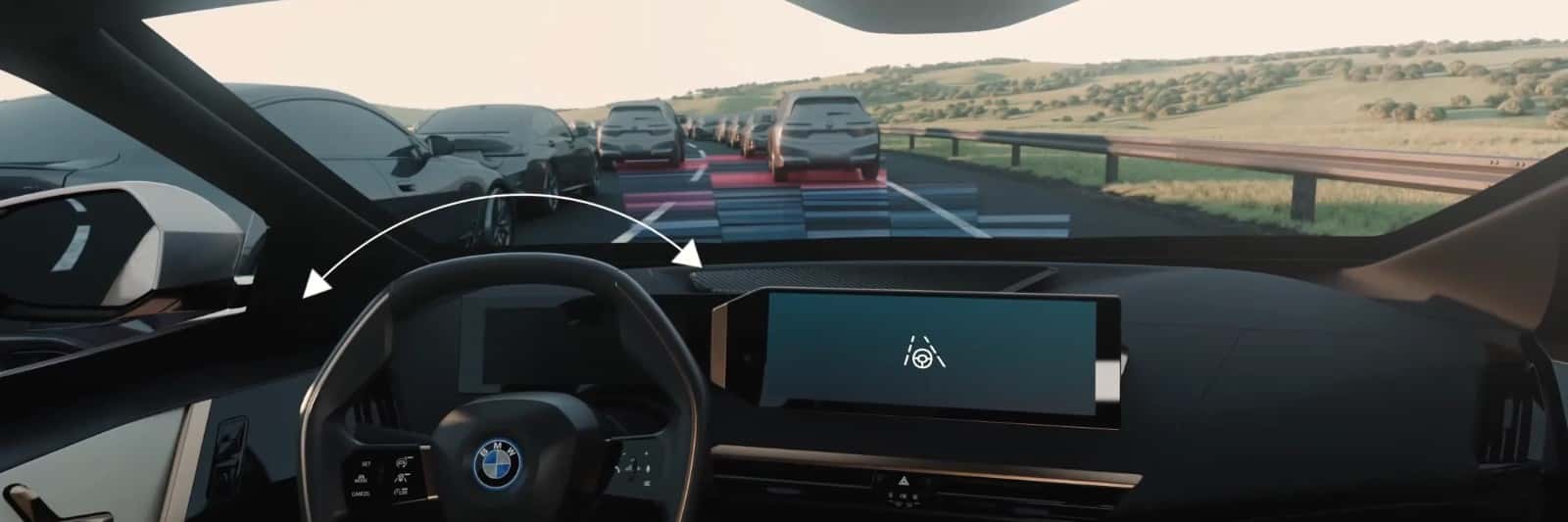 BMW Driving Assistant Professional keeping lane and distance in traffic