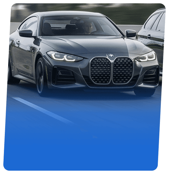 BMW compact shown from the front three-quarter angle