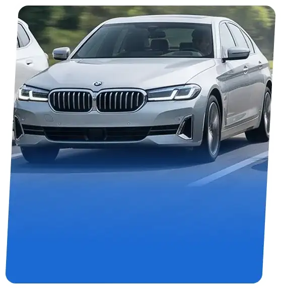 BMW plug-in hybrid sedan shown from the front three-quarter angle