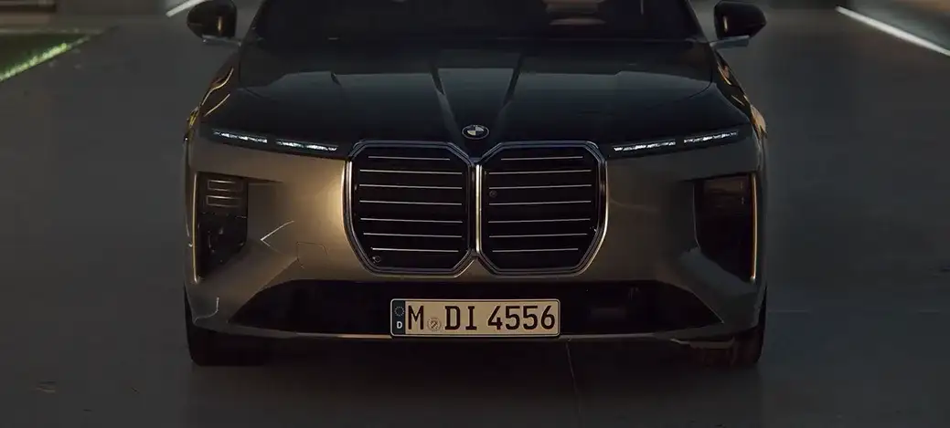 Front of the 2027 BMW 7 Series Sedan with monolithic design lines