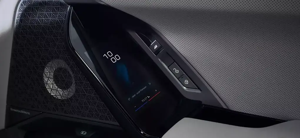 5.5 inch BMW Touch Command screen in the rear door of the 7 Series