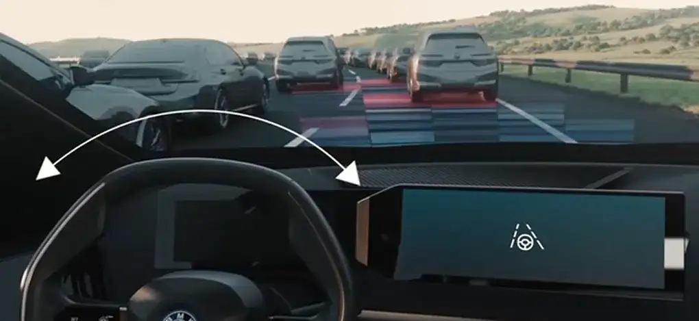 2027 BMW X1 using Driving Assistant Professional to hold its lane in traffic