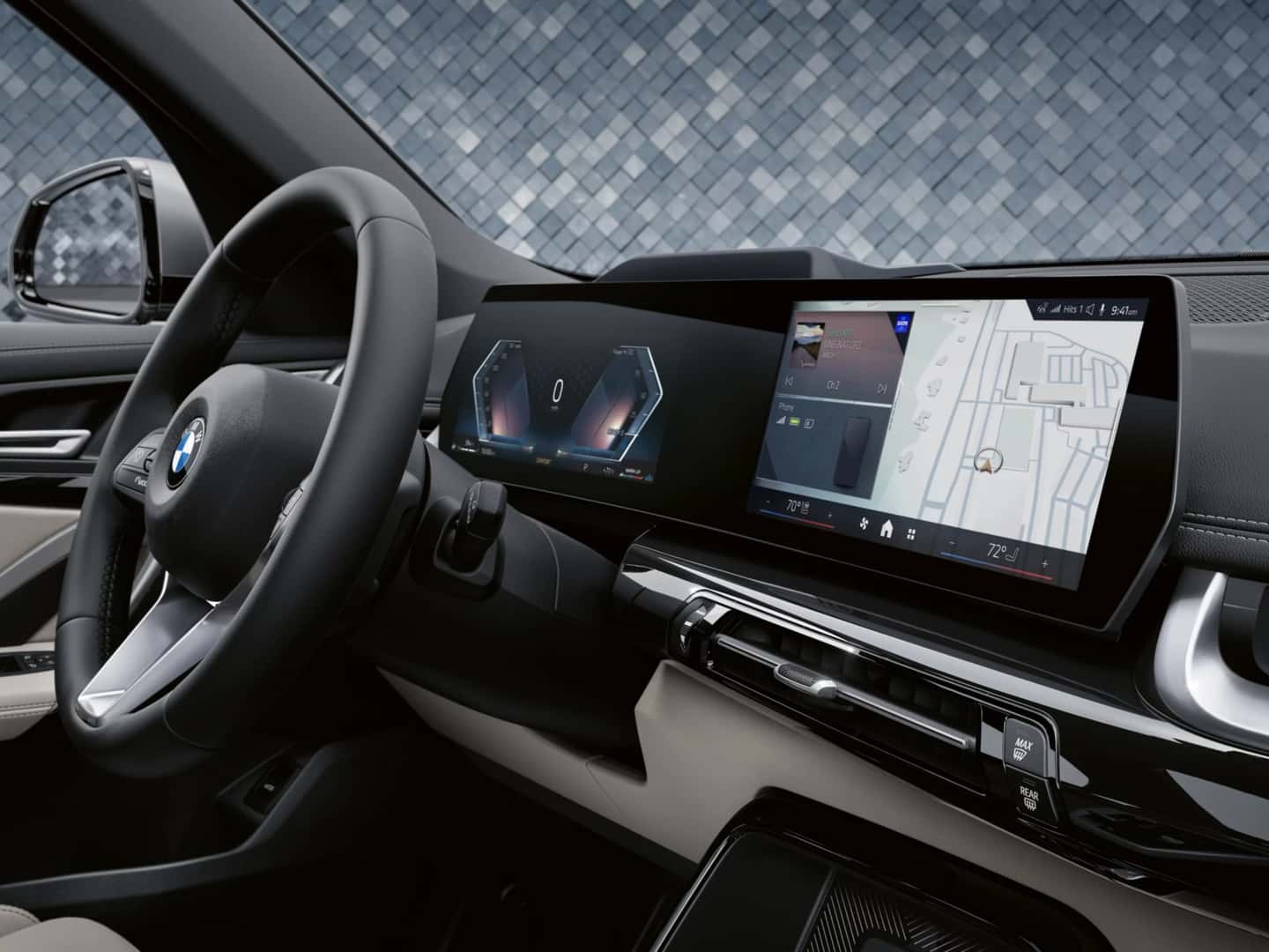 The driver's display and navigation screen in a BMW X1