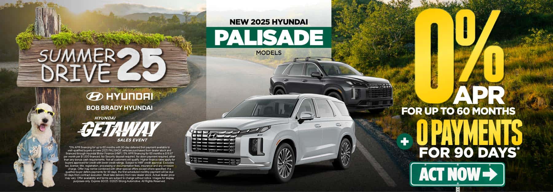 NEW 2025 HYUNDAI PALISADE MODELS "0% APR Financing for up to 60 Months + 0 Payments for 90 Days*"