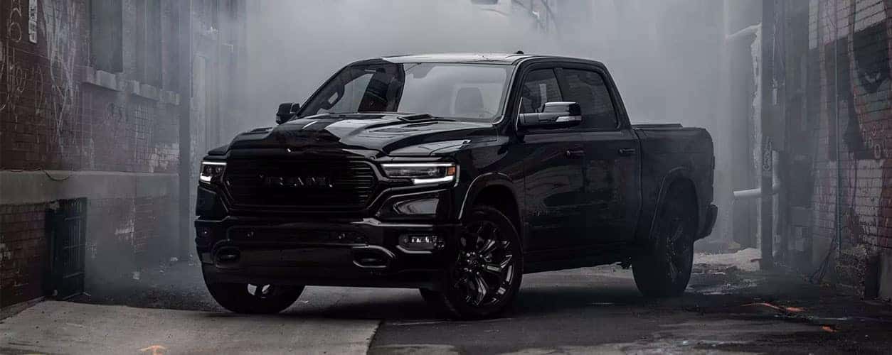 2023 RAM 1500 all-black in an alley