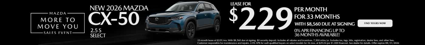 Mazda CX-50 August 2026 Offers
