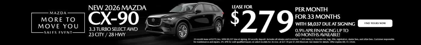 Mazda CX-90 August 2026 Offers
