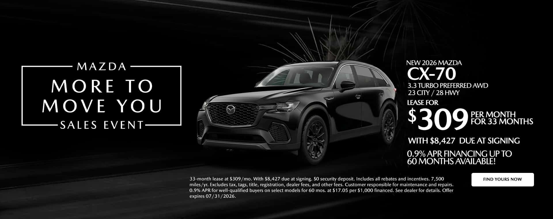 Mazda CX-70 July 2026 Offers
