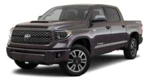 A dark grey 2021 Toyota Tundra is angled left.