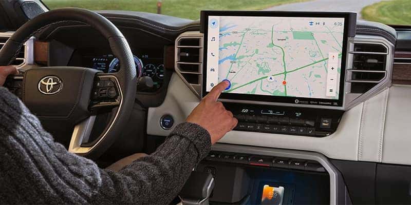 2023 Red Toyota Sequoia infotainment system