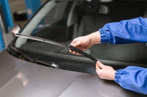 Installed Windshield Wipers