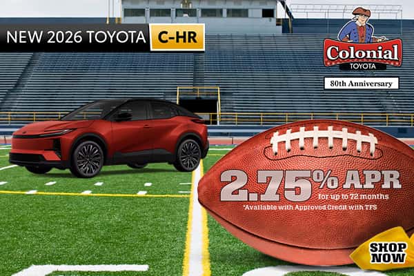 2.75% APR for up to 72 months *Available with Approved Credit with TFS