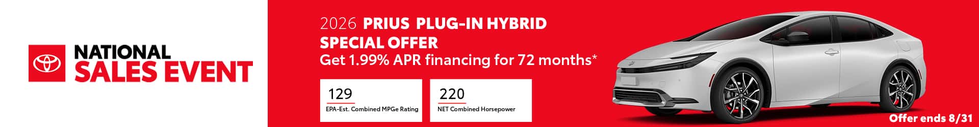 2026 Toyota Prius Plug In Hybrid Special Offer