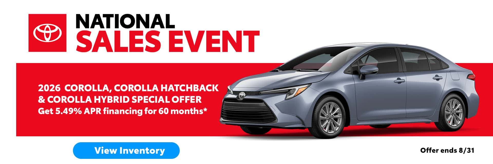 2026 TOYOTA COROLLA, COROLLA HATCHBACK AND COROLLA HYBRID SPECIAL OFFER