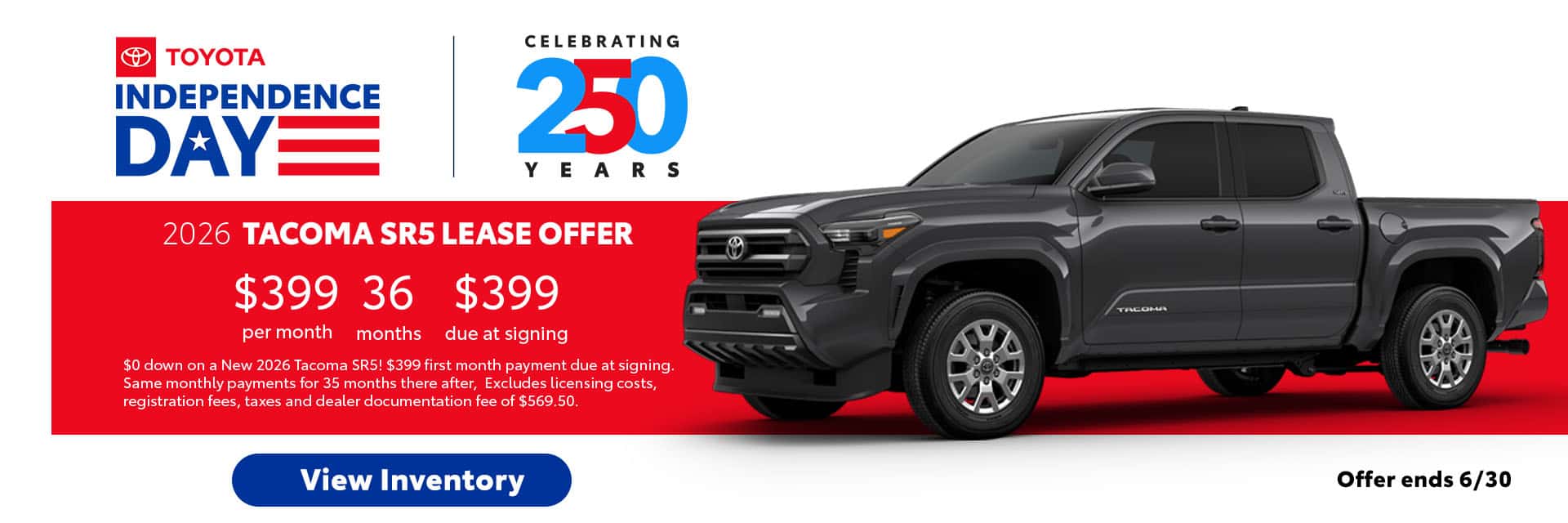 2026 TACOMA SPECIAL LEASE OFFER