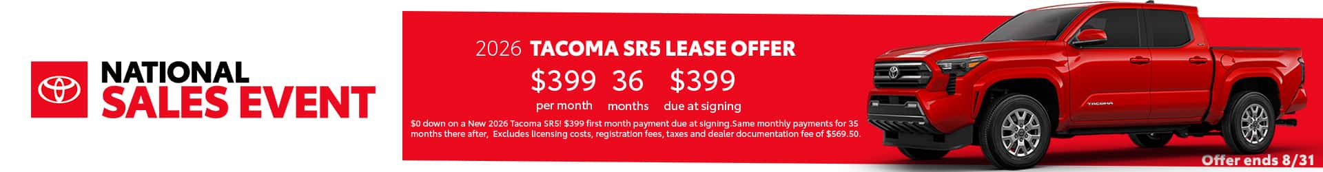 2026 TOYOTA TACOMA SR5 SPECIAL OFFER