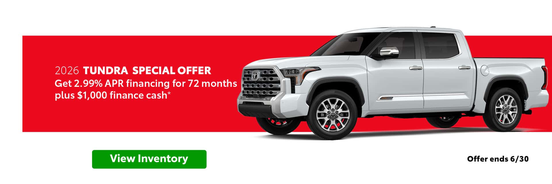 2026 TOYOTA TUNDRA SPECIAL OFFER