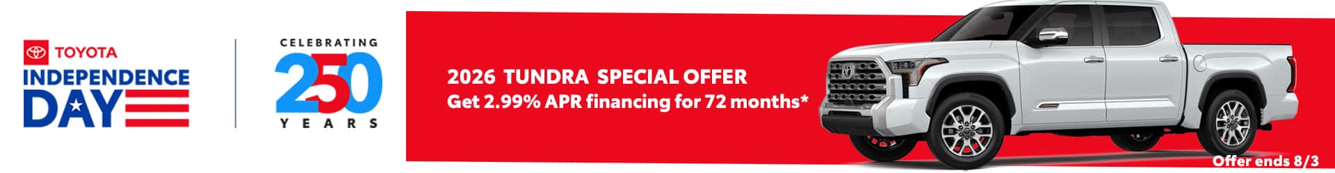 2026 TOYOTA TUNDRA SPECIAL OFFER