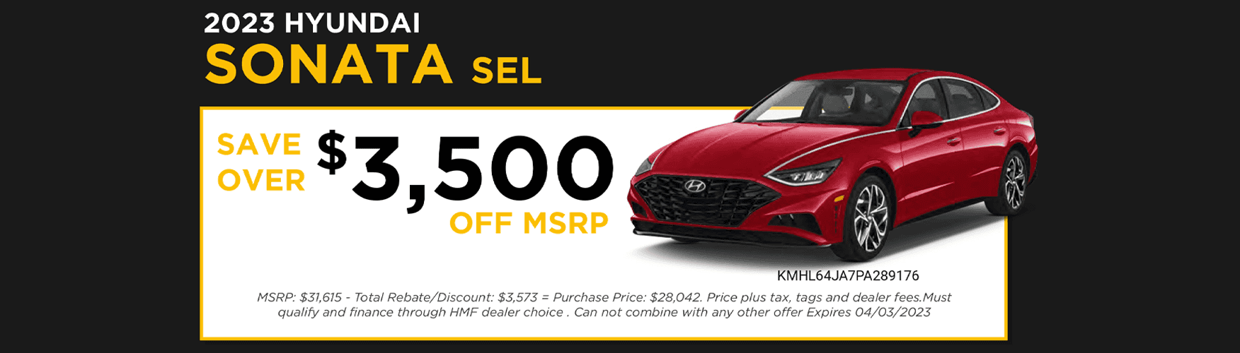 Save Over $3,500 on 2023 Hyundai Sonata Sel