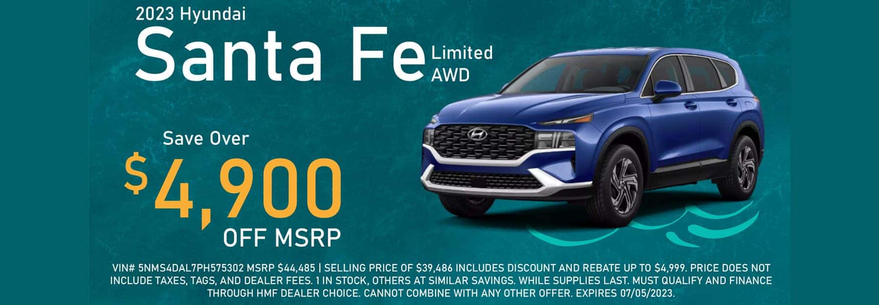 Save over $4,100 off 2023 Santa Fe