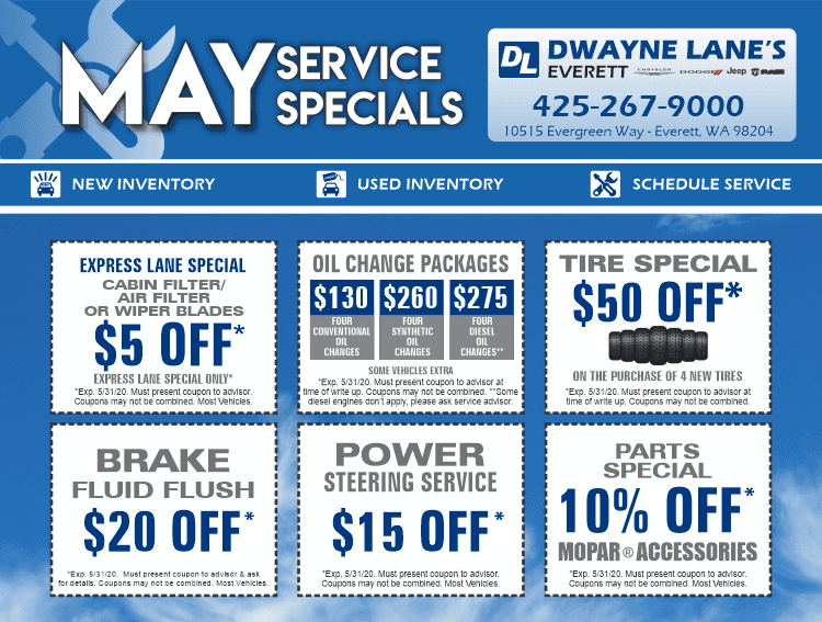 Auto Service Specials Dwayne Lane's Chrysler Jeep Dodge RAM near