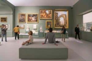 Sitting in museum
