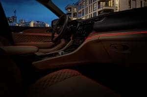 Jeep Grand Cherokee L interior at night.