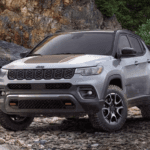 Jeep Compass Parked in front of a stream