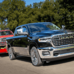 Ram 1500 towing classic pickup on open road