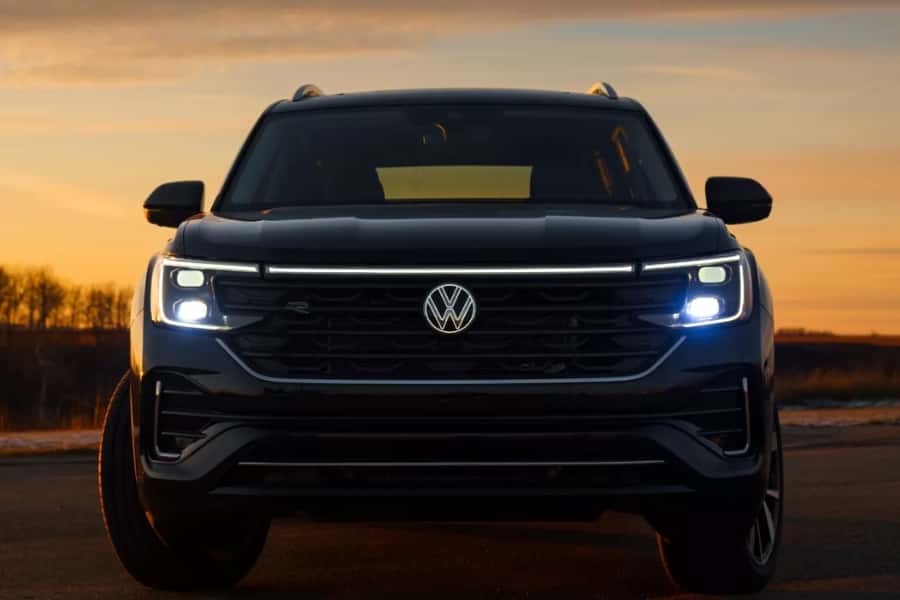 Volkswagen Atlas driving through Las Vegas.