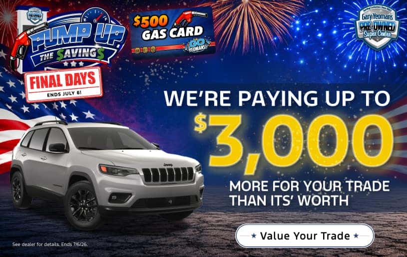 We’re paying up to $3,000 MORE FOR YOUR TRADE THAN IT’S WORTH!  