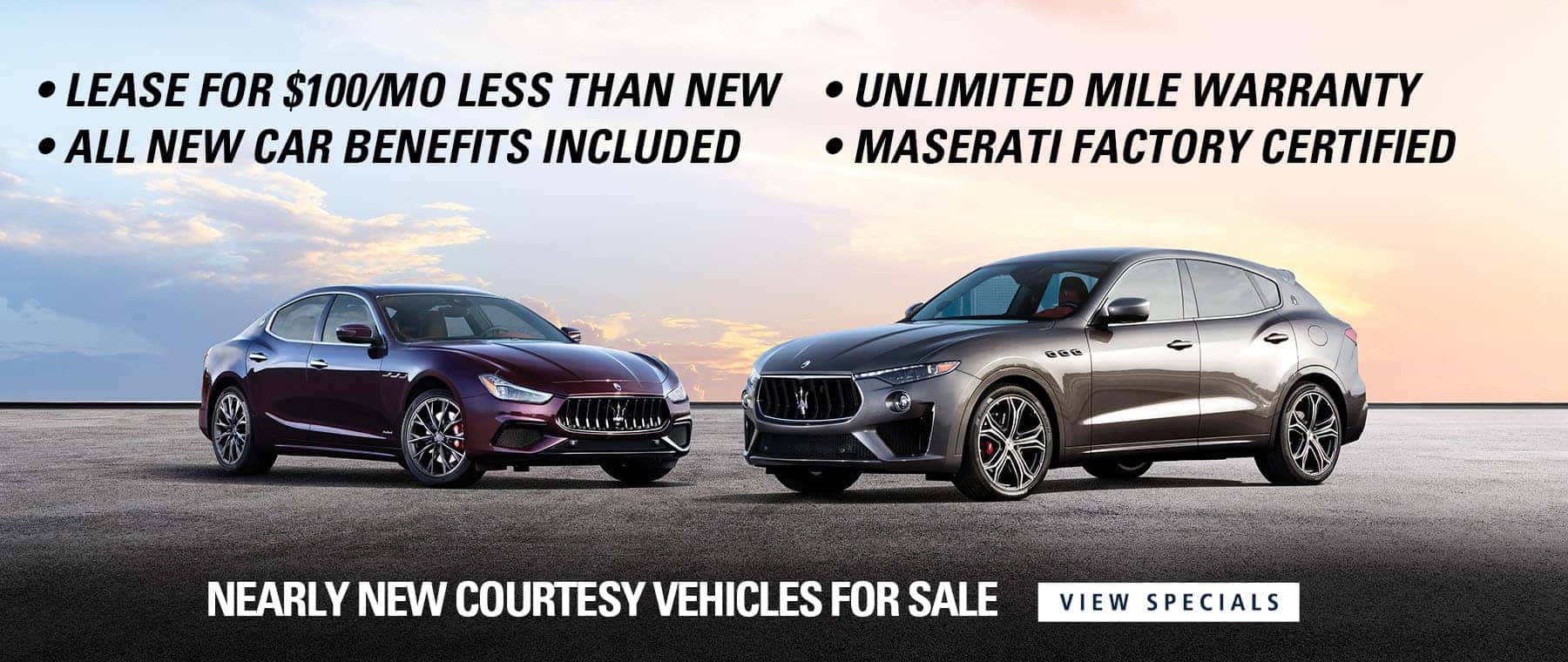 Nearly New Lease Specials