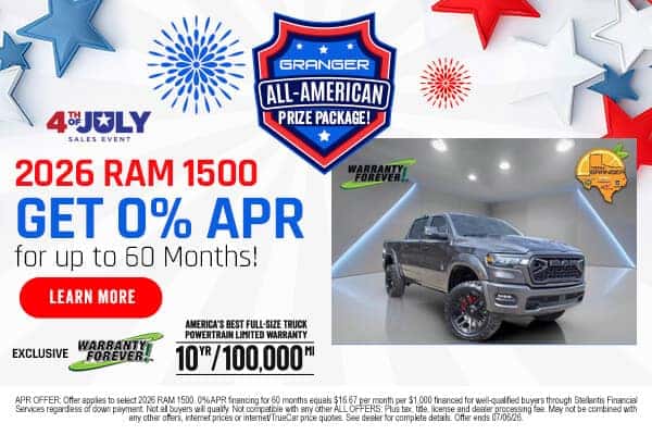 2026 RAM 1500 0% APR Offer