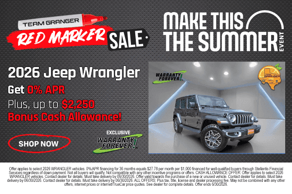 2026 Jeep Wrangler 0% APR Offer