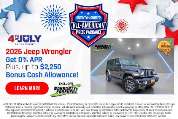 2026 Jeep Wrangler 0% APR Offer
