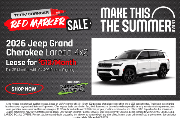 2026 Jeep Grand Cherokee Laredo 4x2 Lease Offer