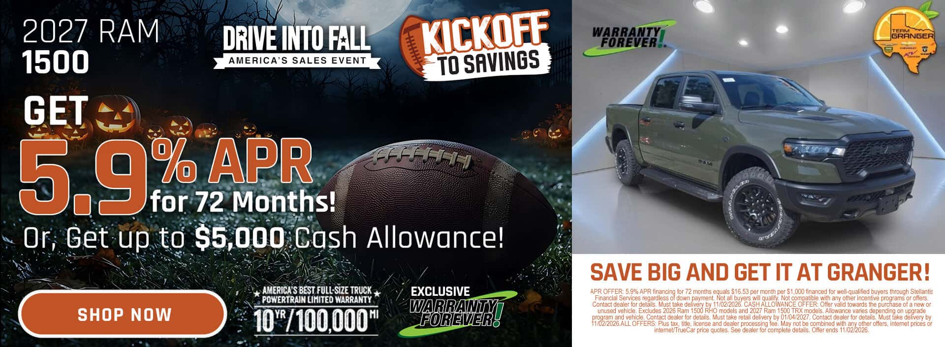 Granger CDJR - Kickoff to Savings - 2027 RAM 1500 APR Offer