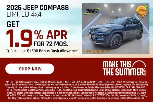 2026 Jeep Compass Limited 4x4 Special Offers