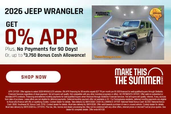 2026 Jeep Wrangler 0% APR Offer