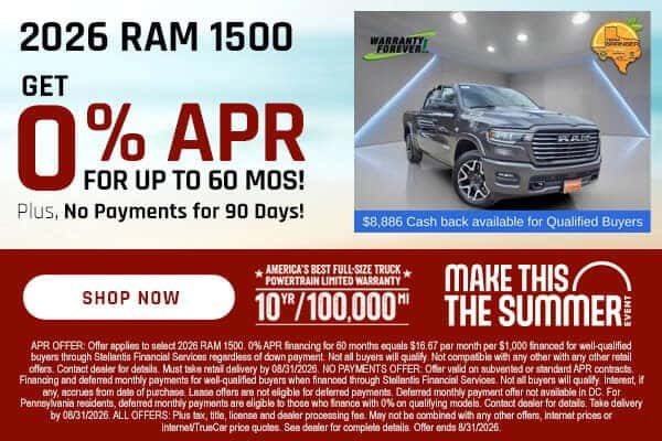 2026 RAM 1500 0% APR Offer