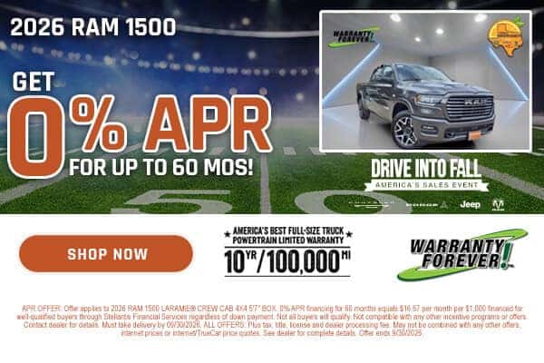 2026 RAM 1500 0% APR Offer