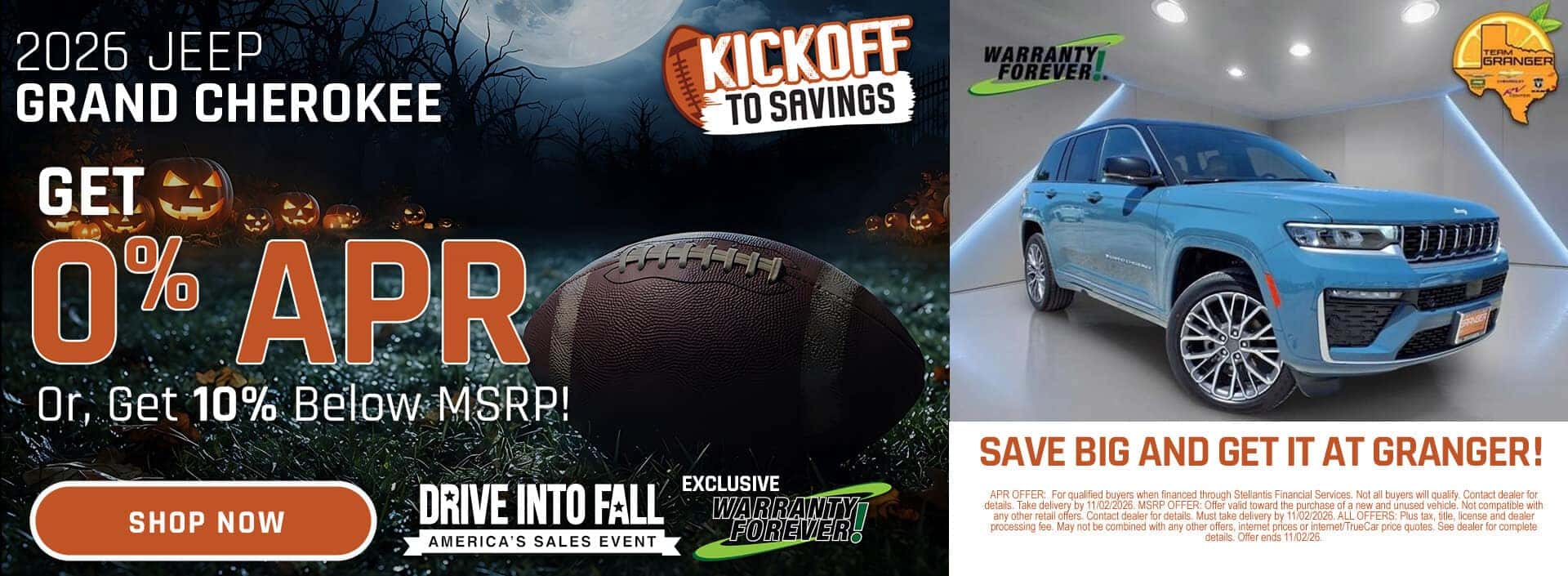 Granger CDJR - Kickoff to Savings - 2026 Jeep Grand Cherokee APR Offer
