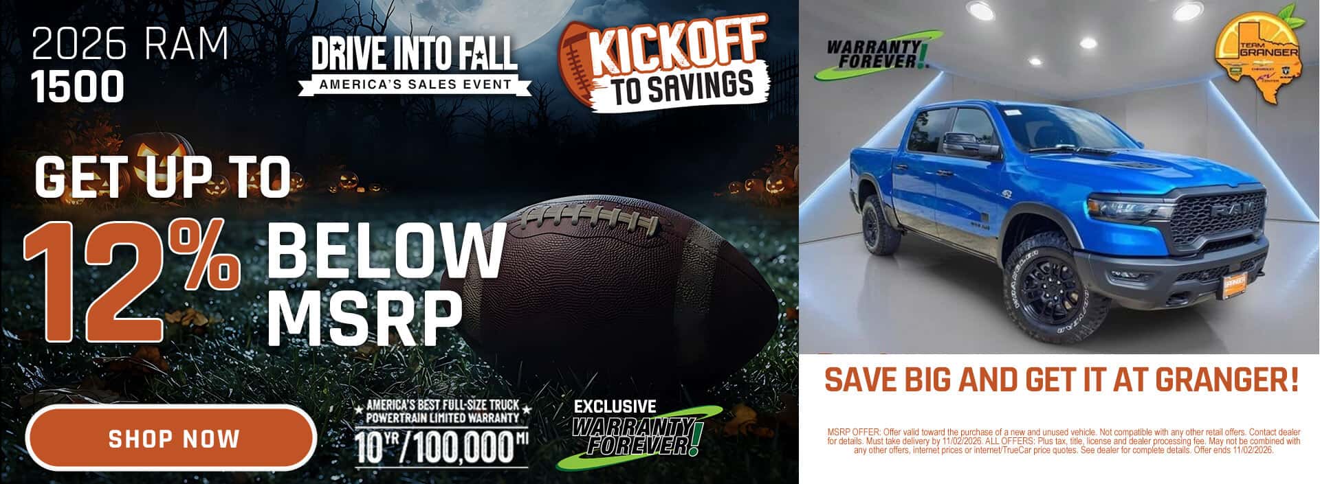 Granger CDJR - Kickoff to Savings - 2026 RAM 1500 Purchase Offer