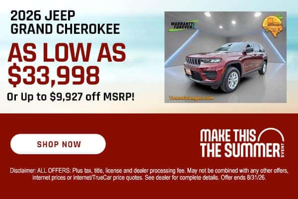 2026 Jeep Grand Cherokee Up To $9,927 Off MSRP!