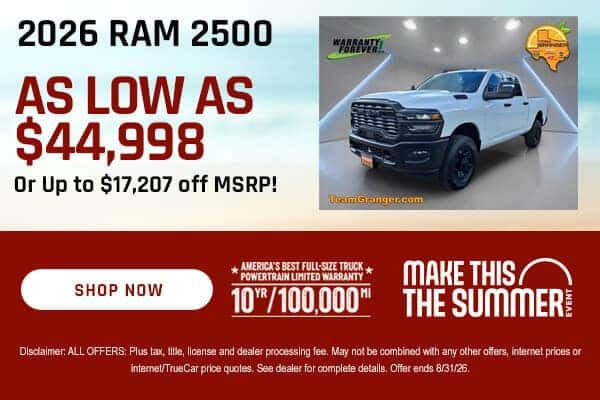 2026 RAM 2500 Up To $17,207 Off MSRP!